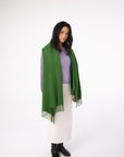 natural fibre large green alpaca scarf