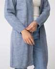 natural fibre long light blue cardigan