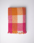 pink alpaca wool check throw
