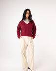 red v neck alpaca jumper australia