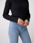 ribbed alpaca knit long sleeve top spring