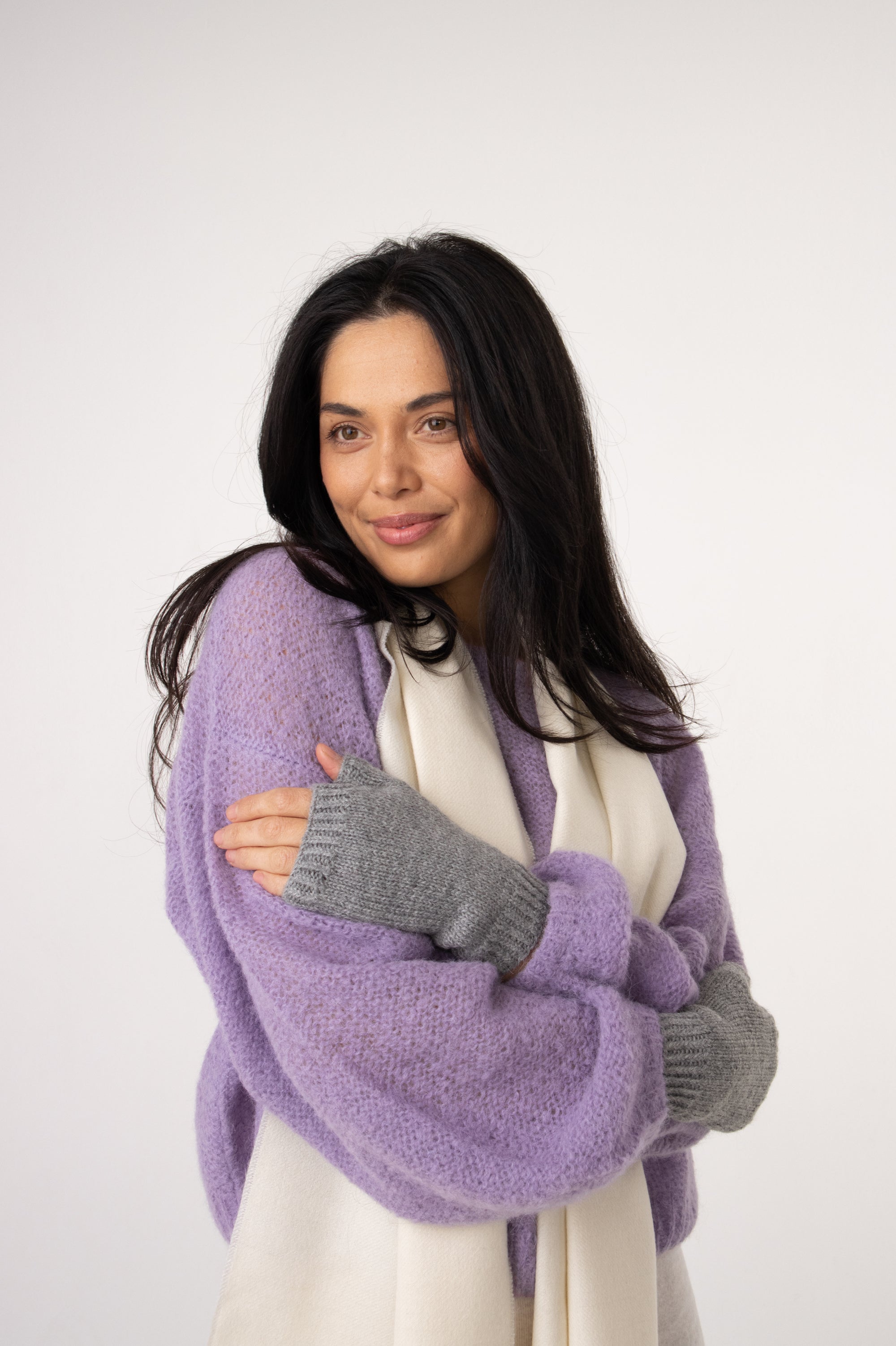 shop fashionable fingerless baby alpaca mittens#colour_dove-grey