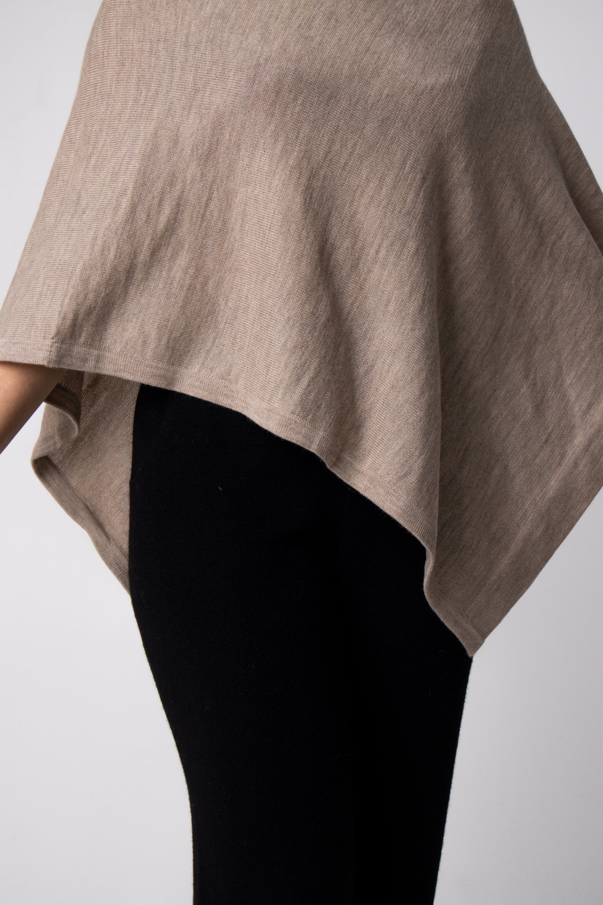 simple poncho style alpaca beige