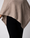 simple poncho style alpaca beige