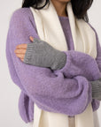 stylish light grey baby alpaca mittens