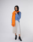 stylish orange winter baby alpaca scarf