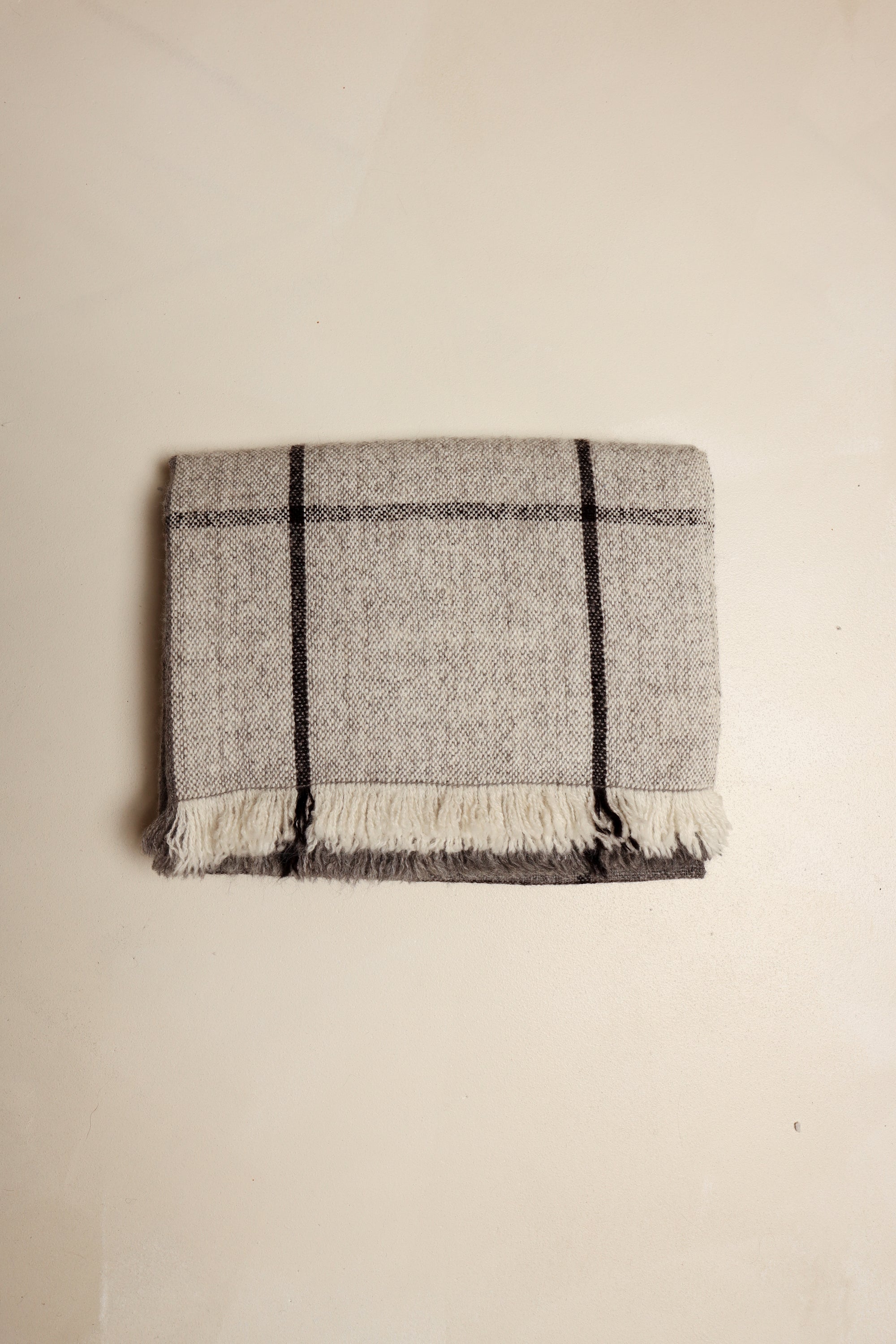 undyed wool scarf grey