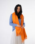 vibrant orange baby alpaca wrap