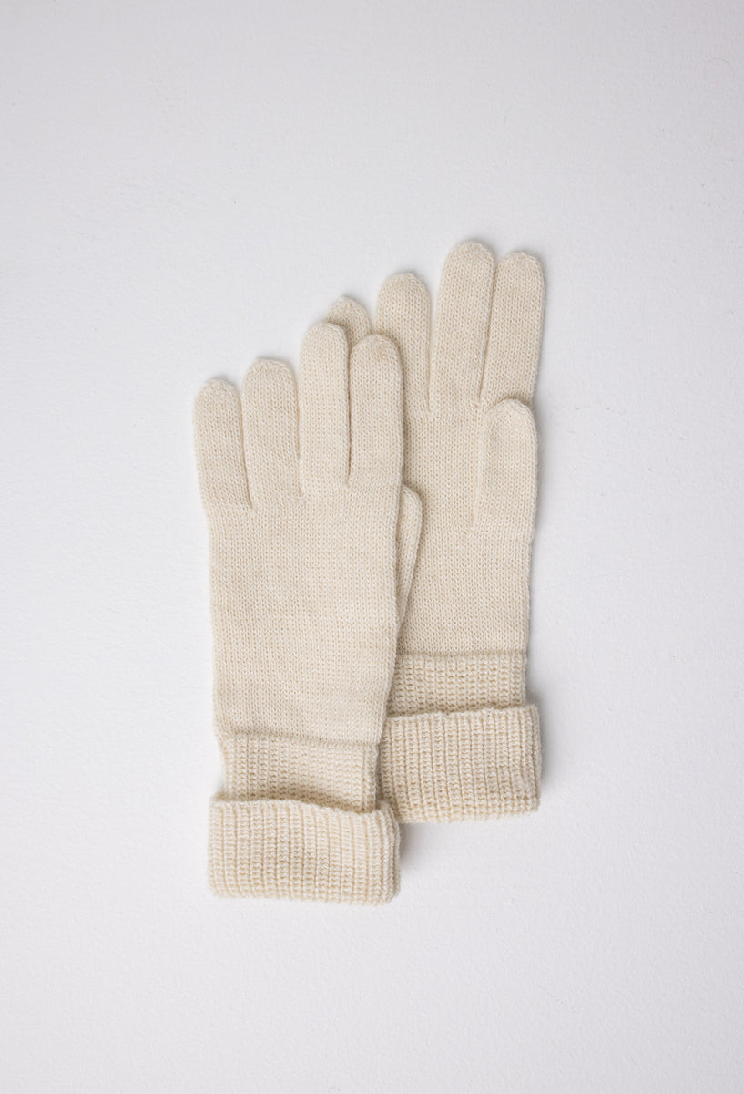 Elegant White Baby Alpaca Gloves La Sierra