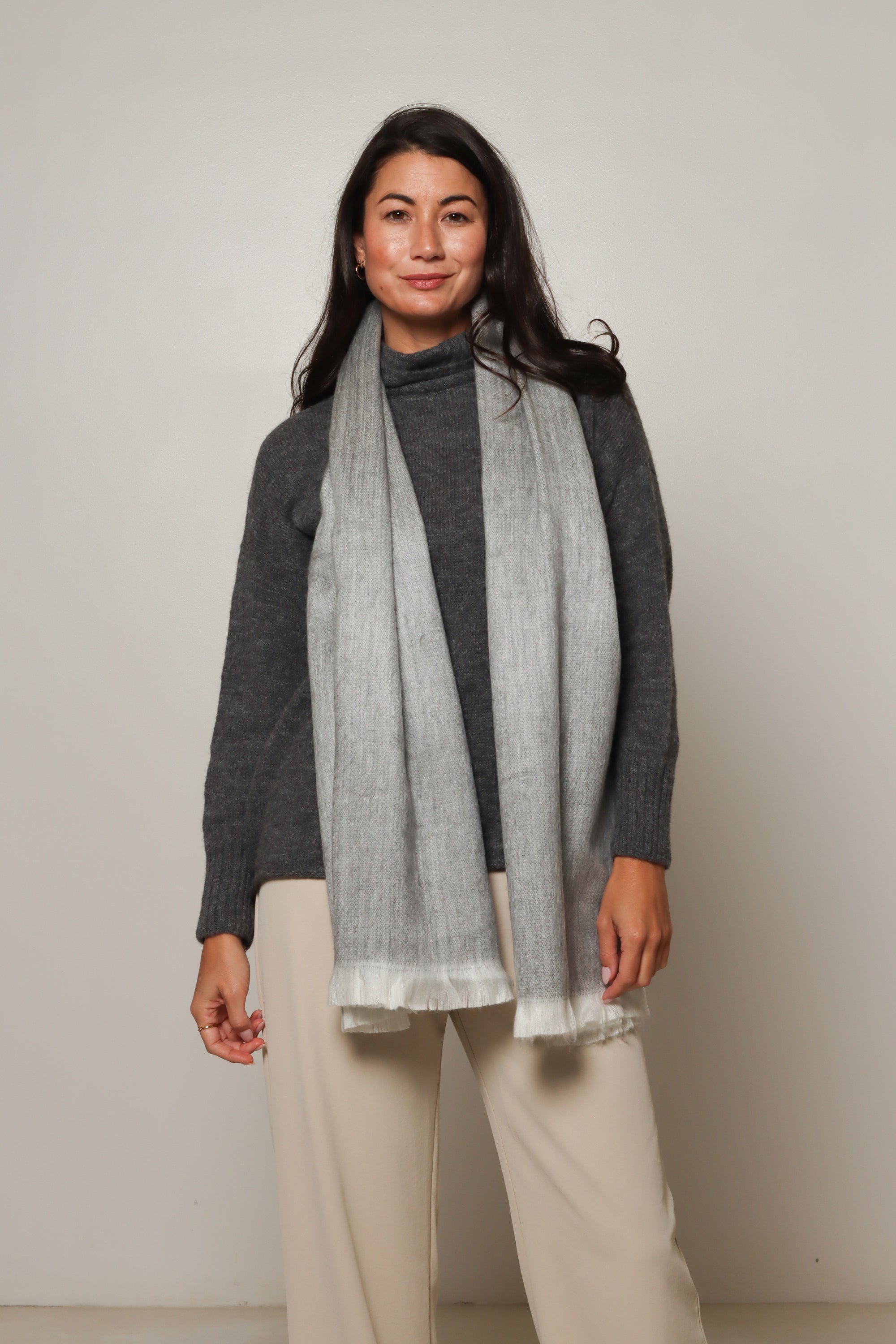 womens grey alpaca scarf
