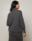 womens roll neck alpaca jumper charcoal