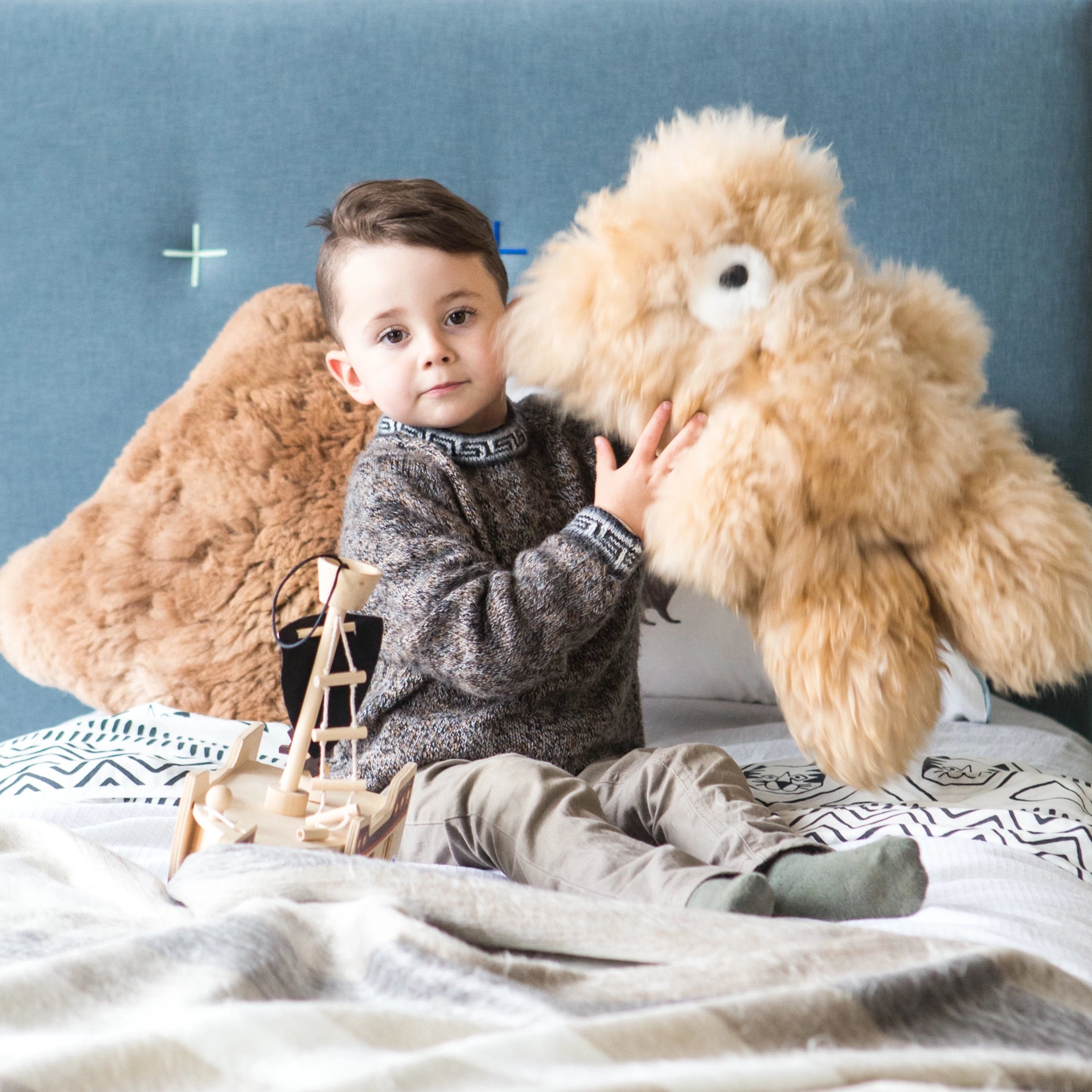 big natural fibre teddy bear for kids#colour_beige