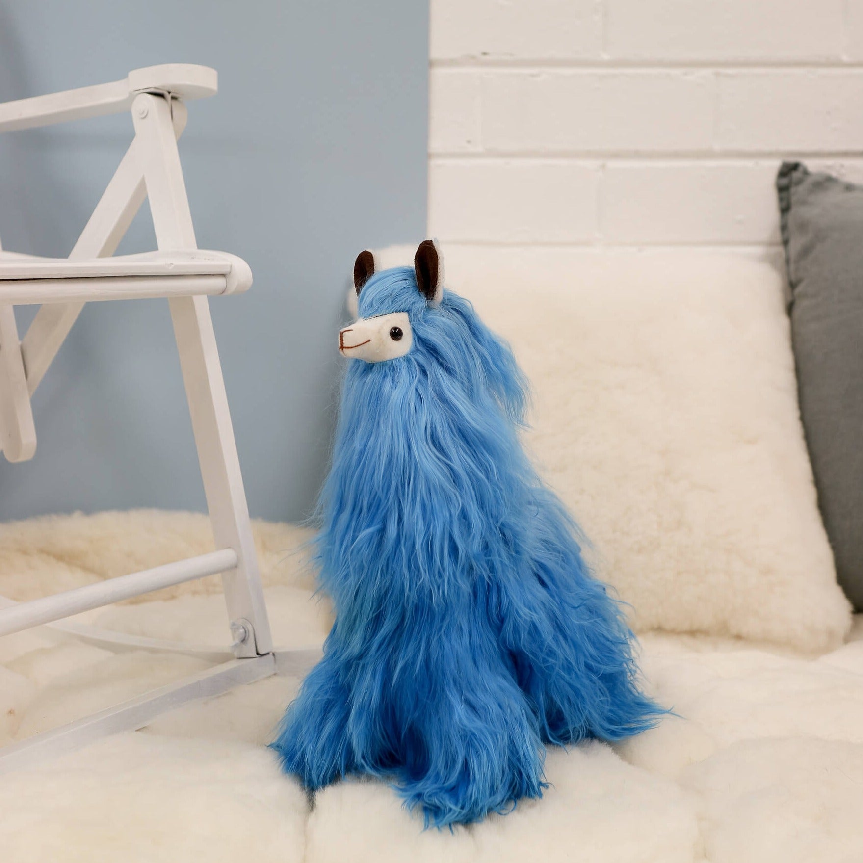 blue alpaca plush toys for nursery#colour_blue