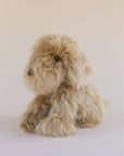 alpaca fur dog soft toy beige