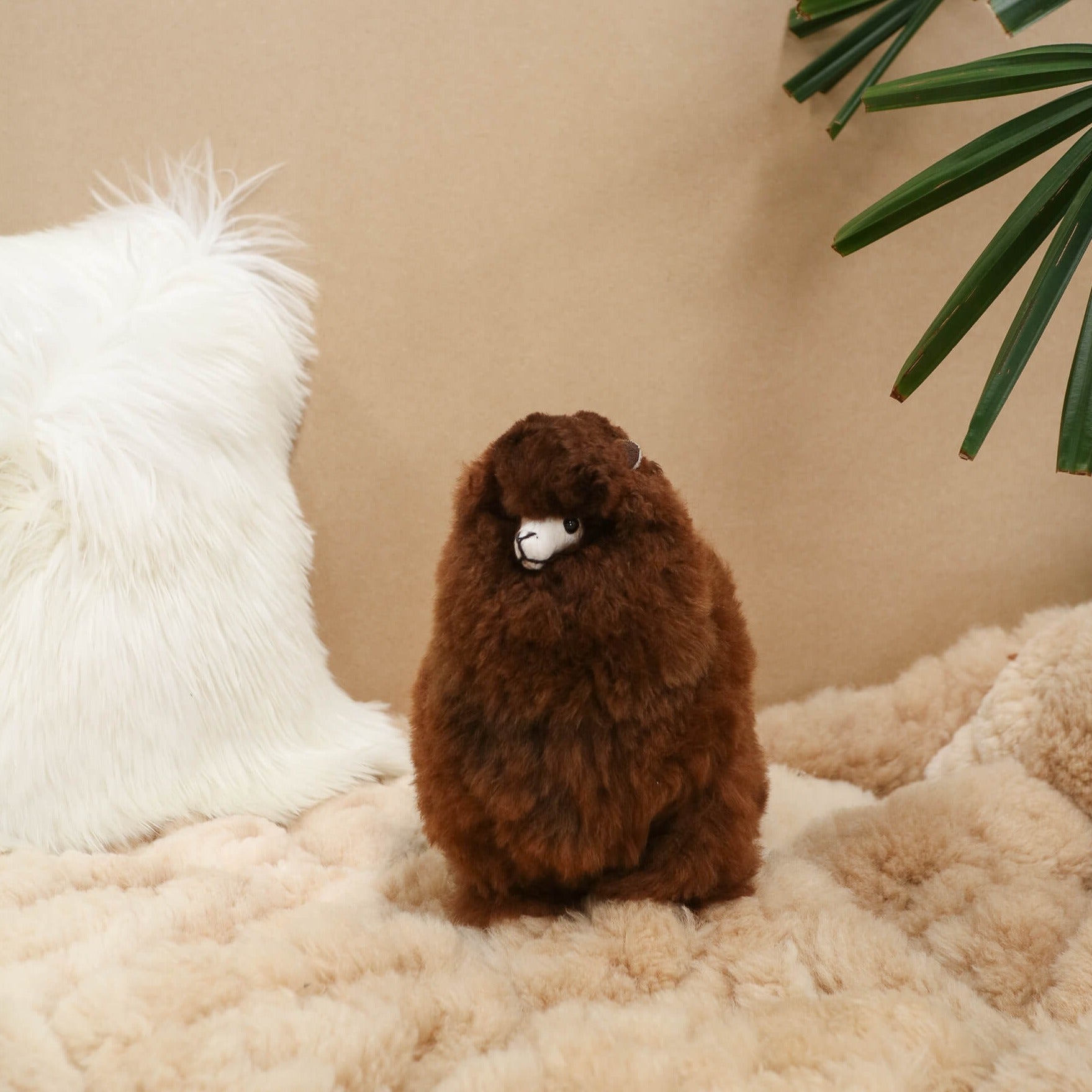 alpaca small soft toy brown#colour_brown
