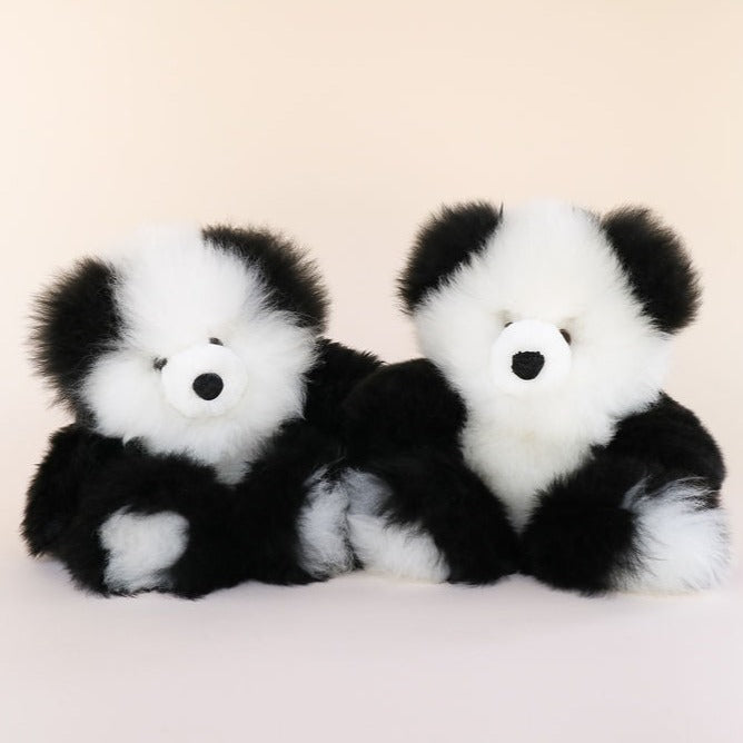alpaca wool natural fibre soft toy panda