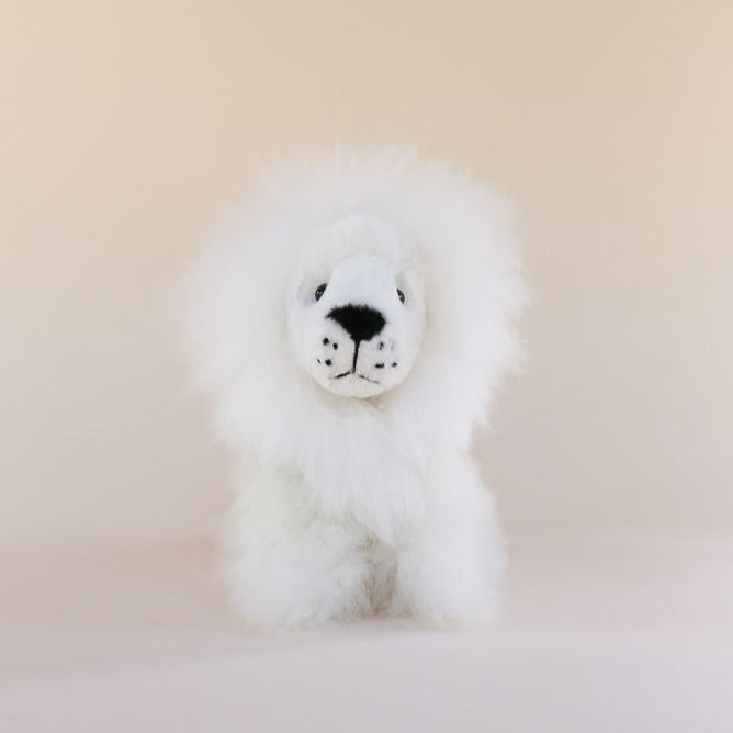 alpaca wool white lion soft toy