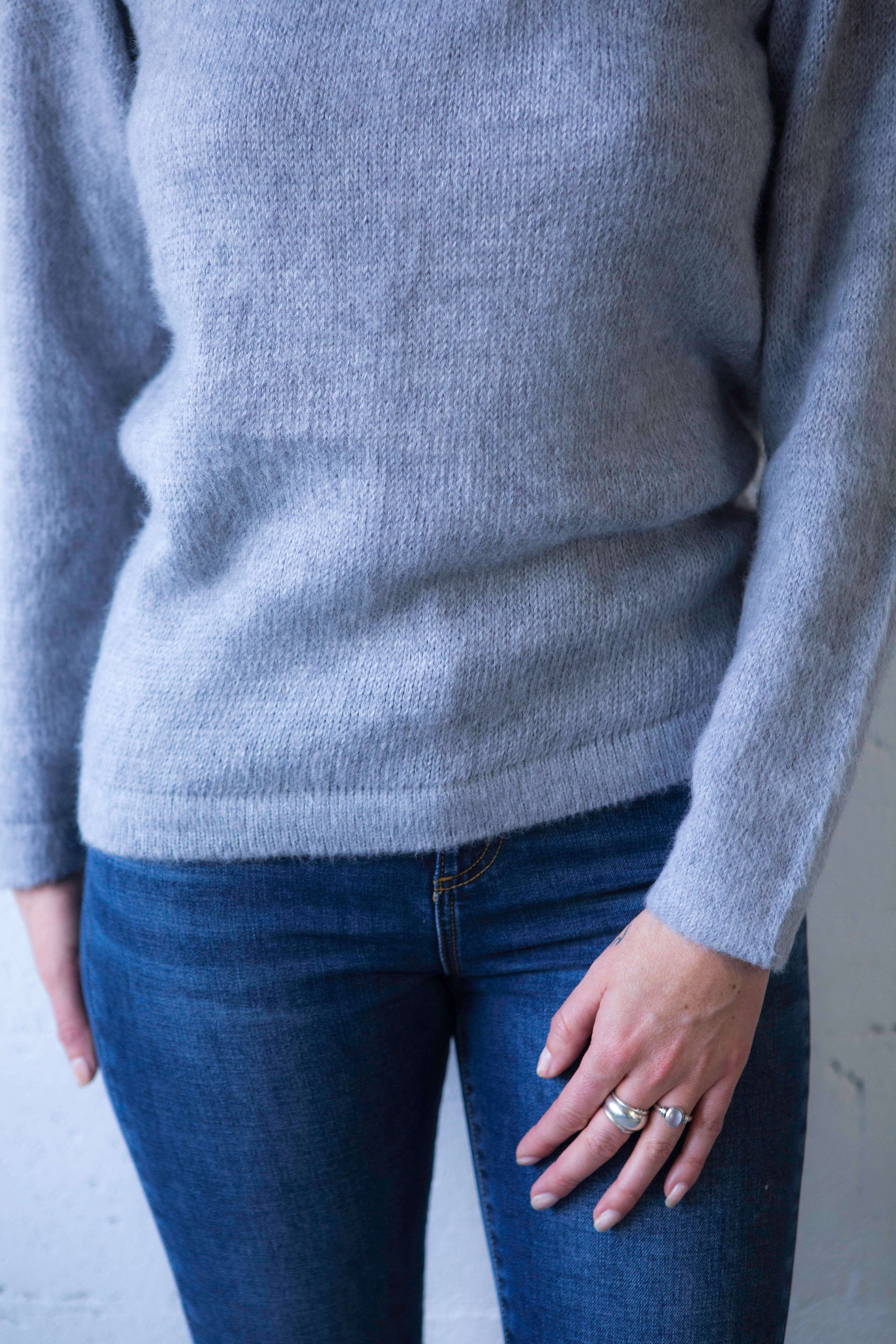 australian alpaca jumper light grey