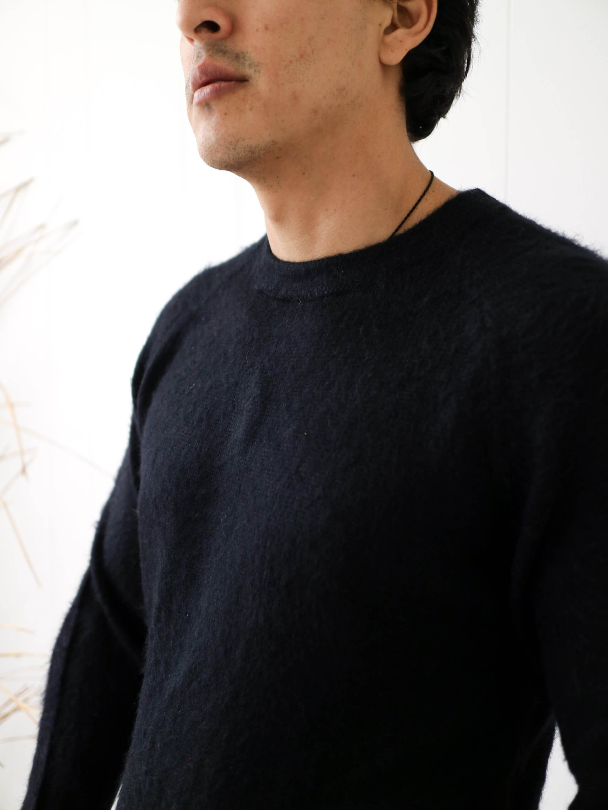 black alpaca knitwear for men