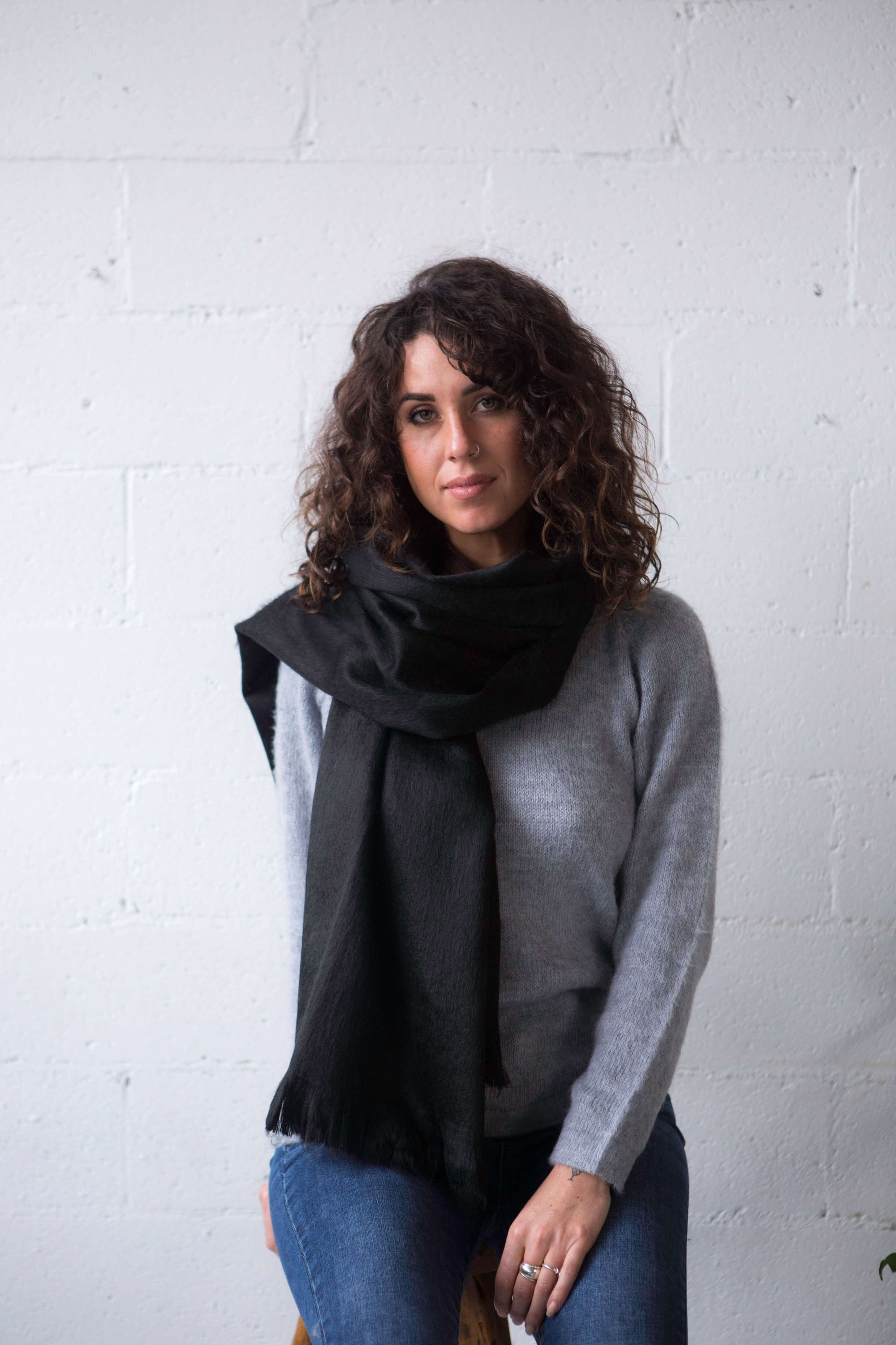 black alpaca scarf for women australia