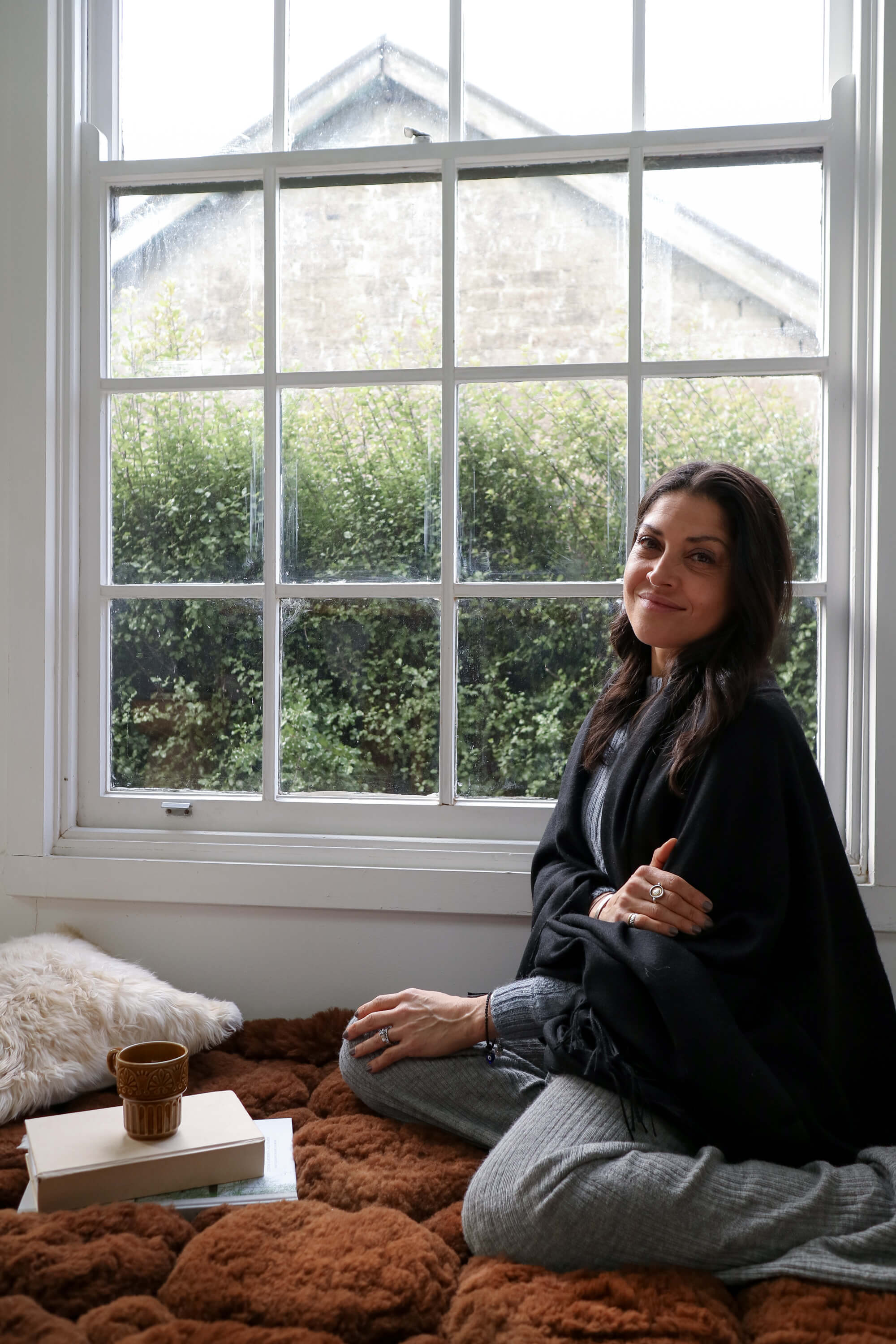 black alpaca travel wrap