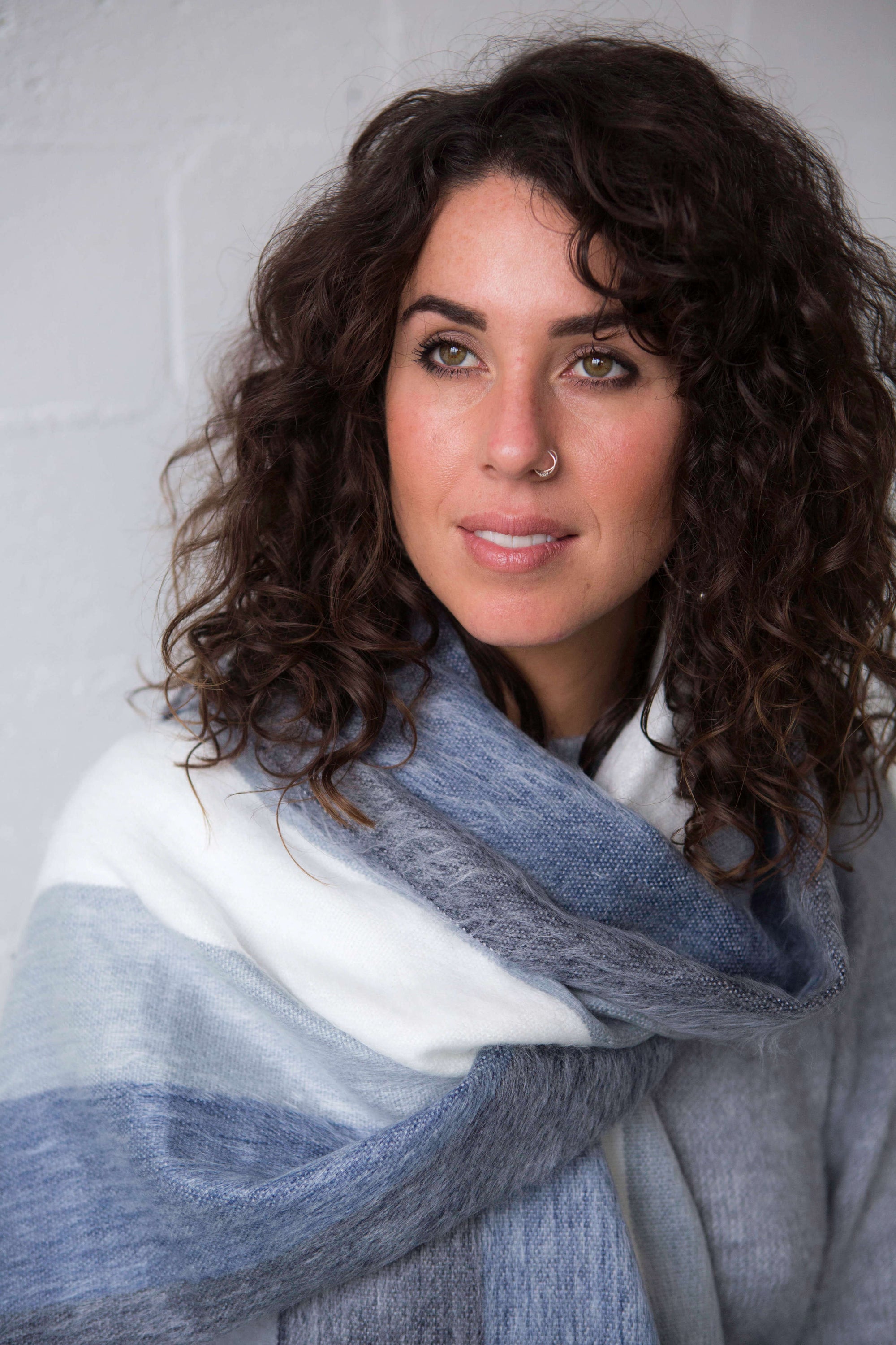 blue stripe alpaca scarf adelaide