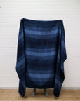 blue stripe large alpaca throw