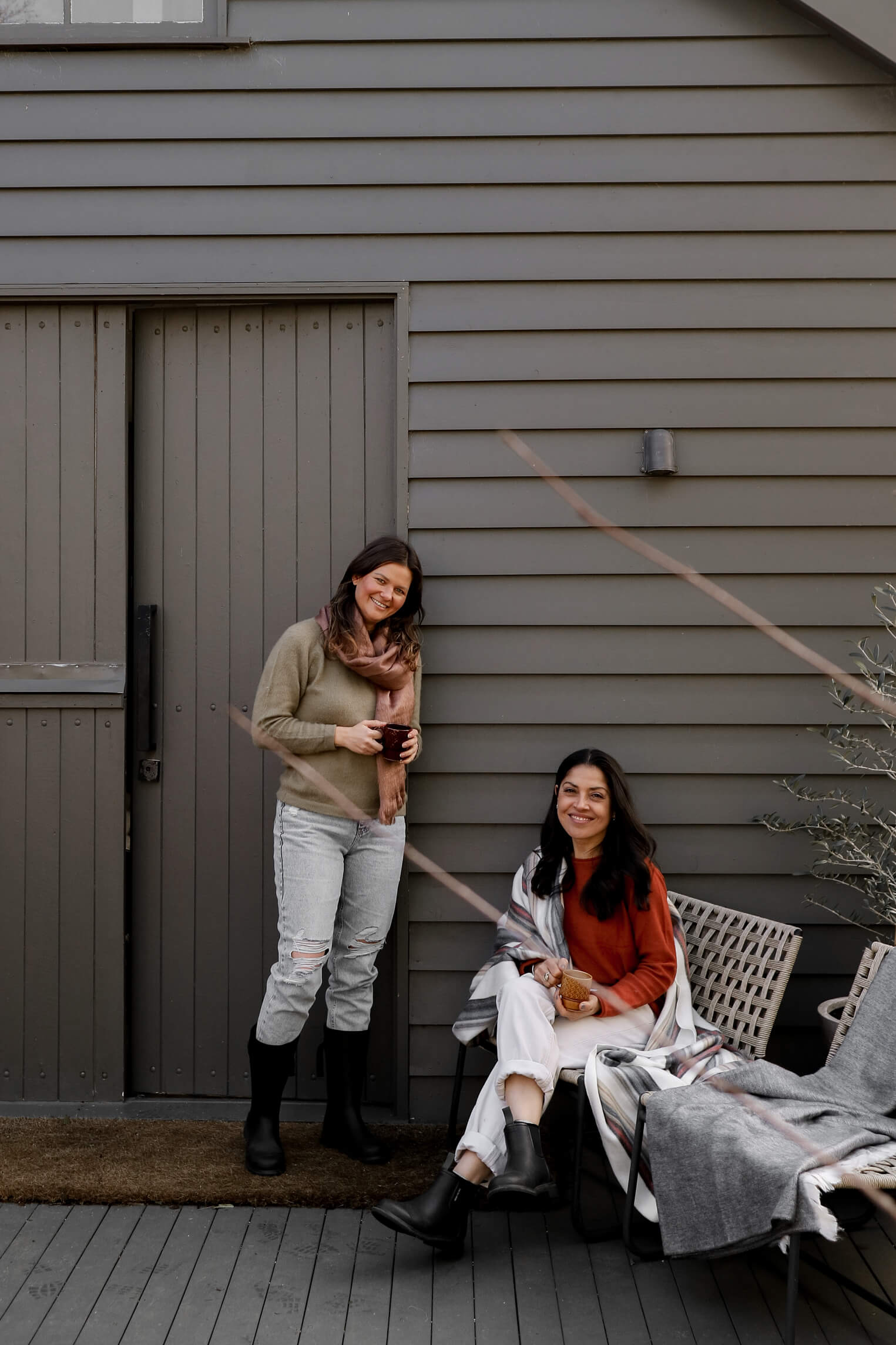 brown alpaca winter scarf