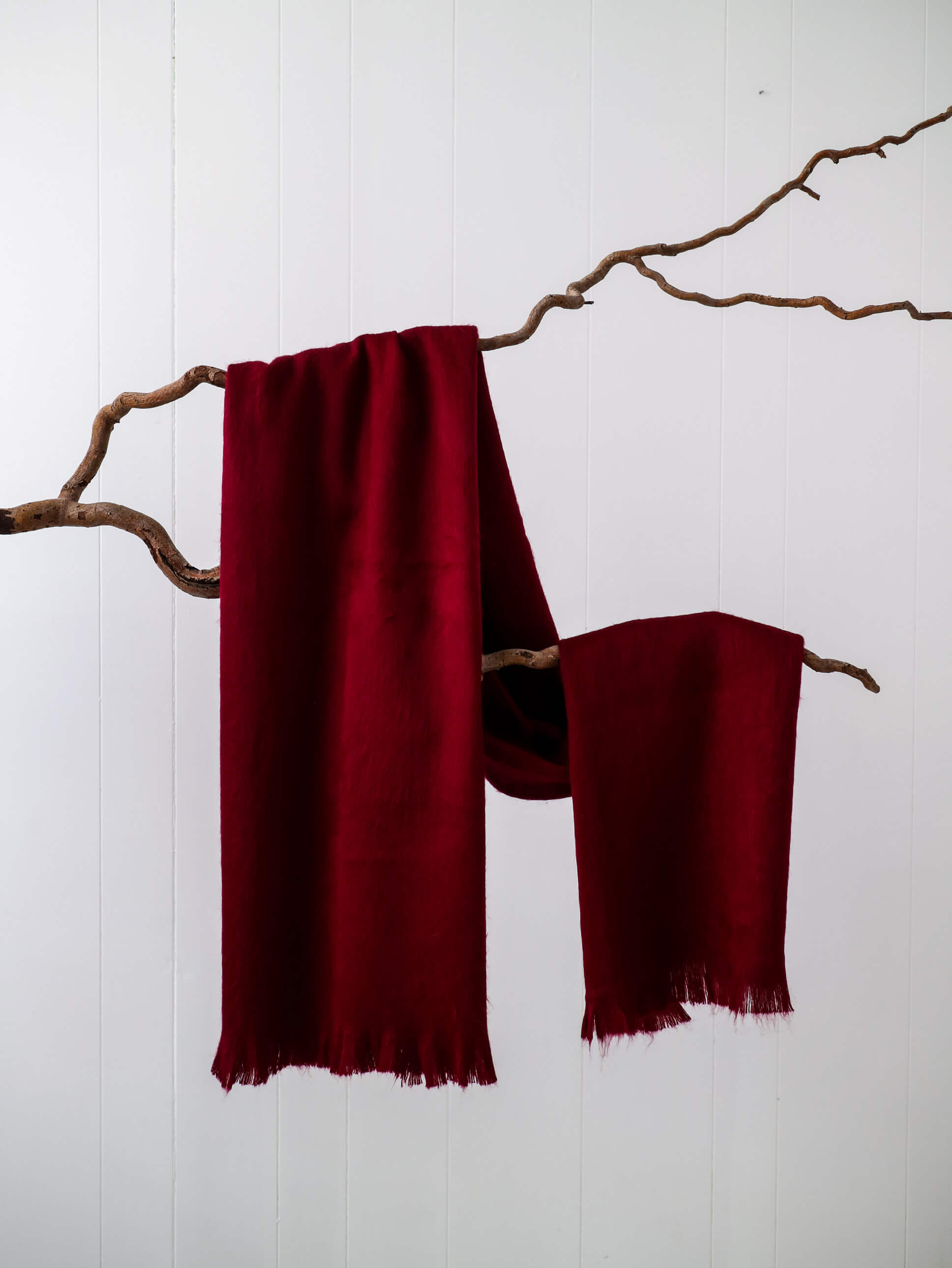 burgandy alpaca scarf