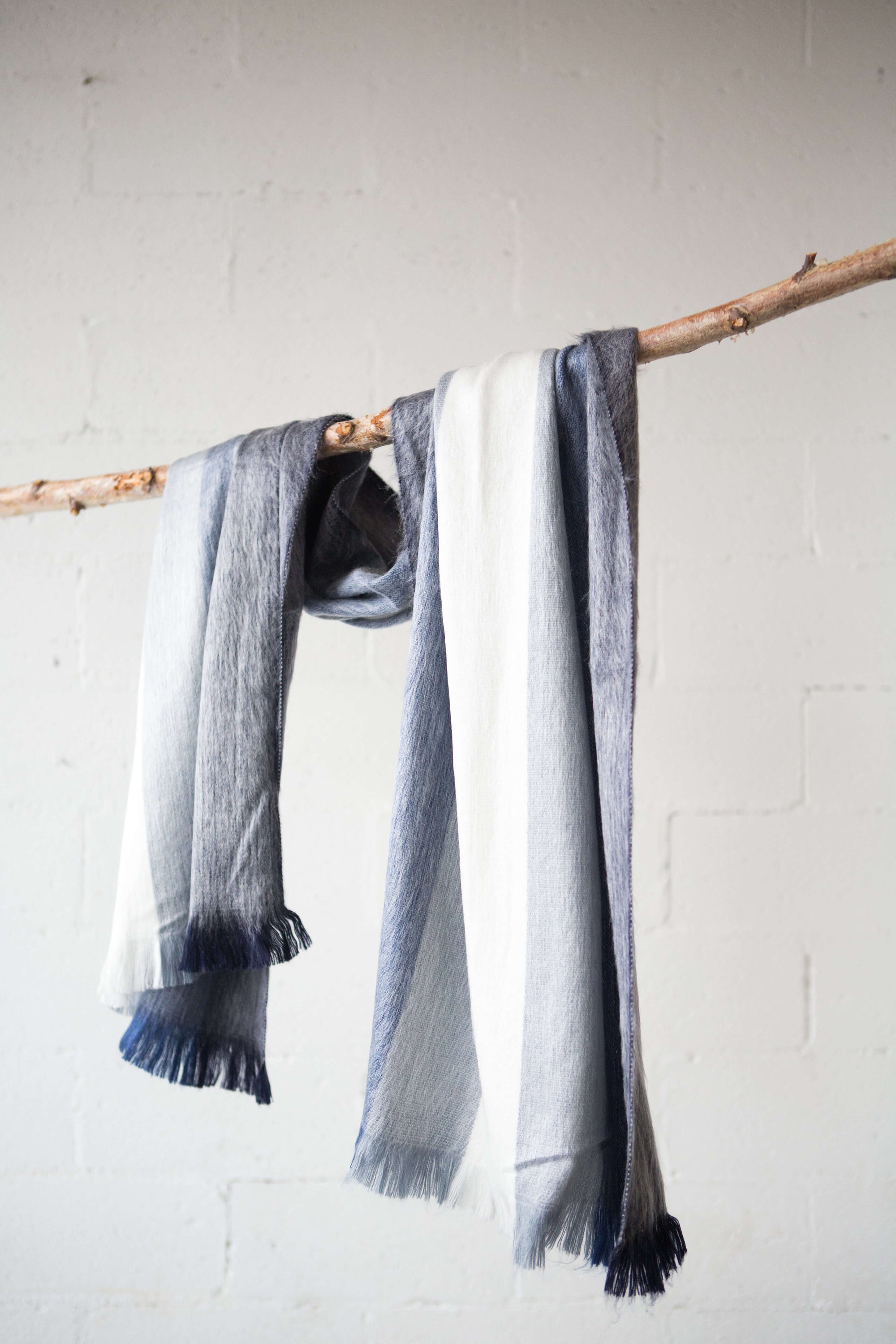 buy blue stripe alpaca scarf online