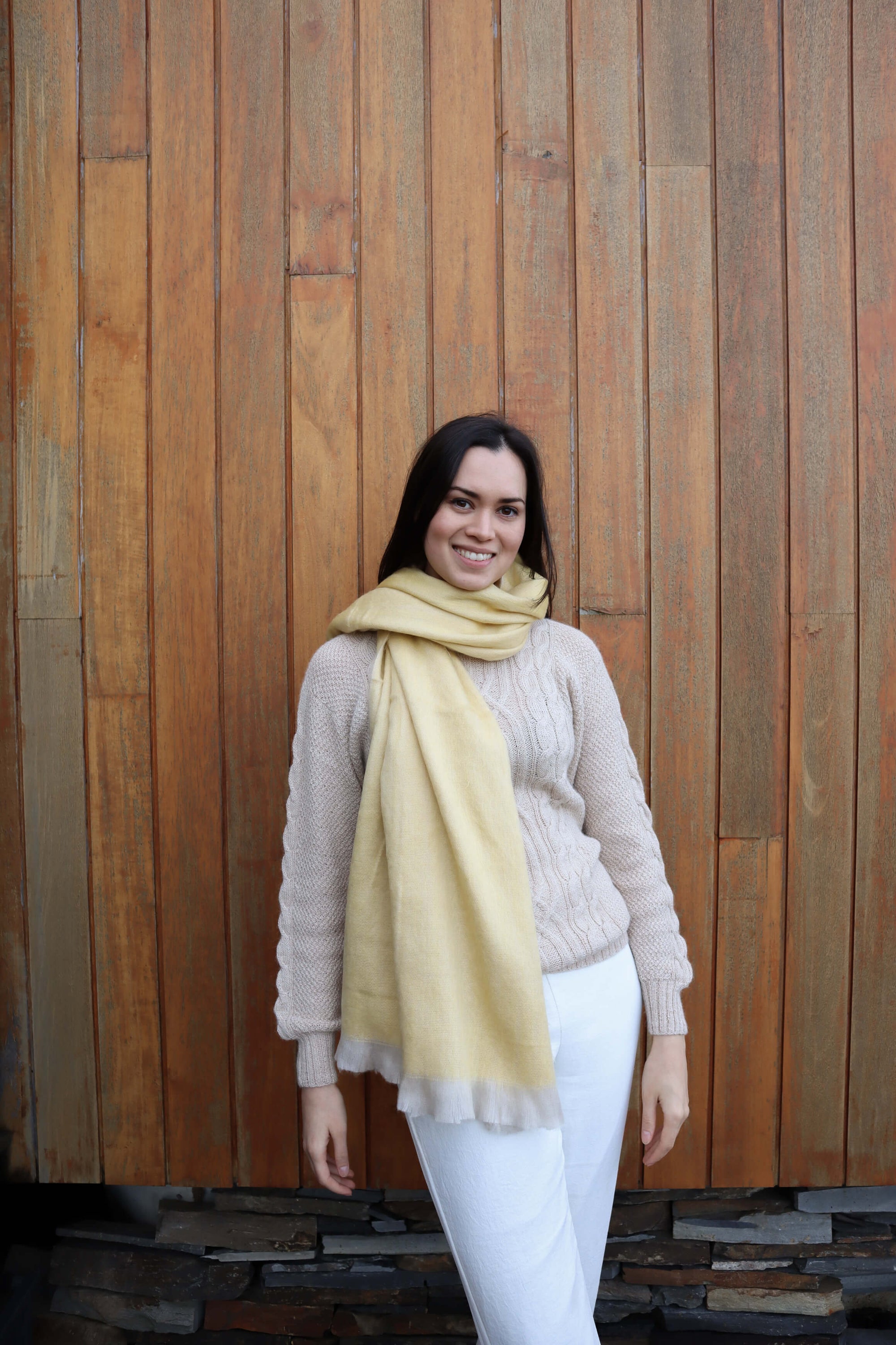 buy yellow scarf in Melbourne Alpaca