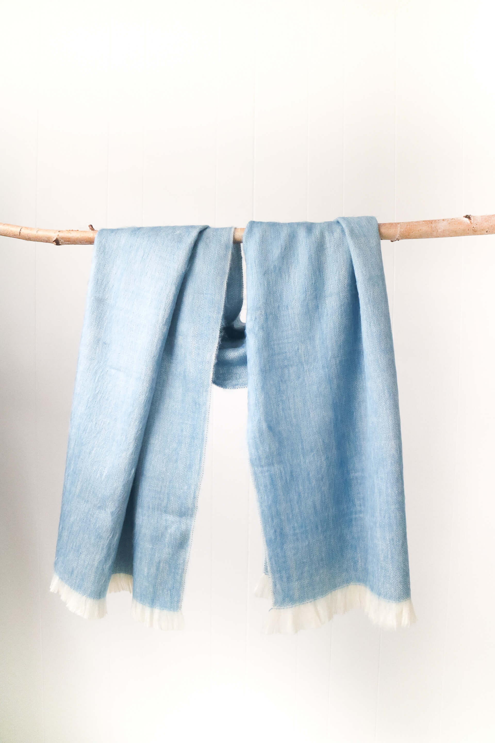 cornflower blue alpaca scarf