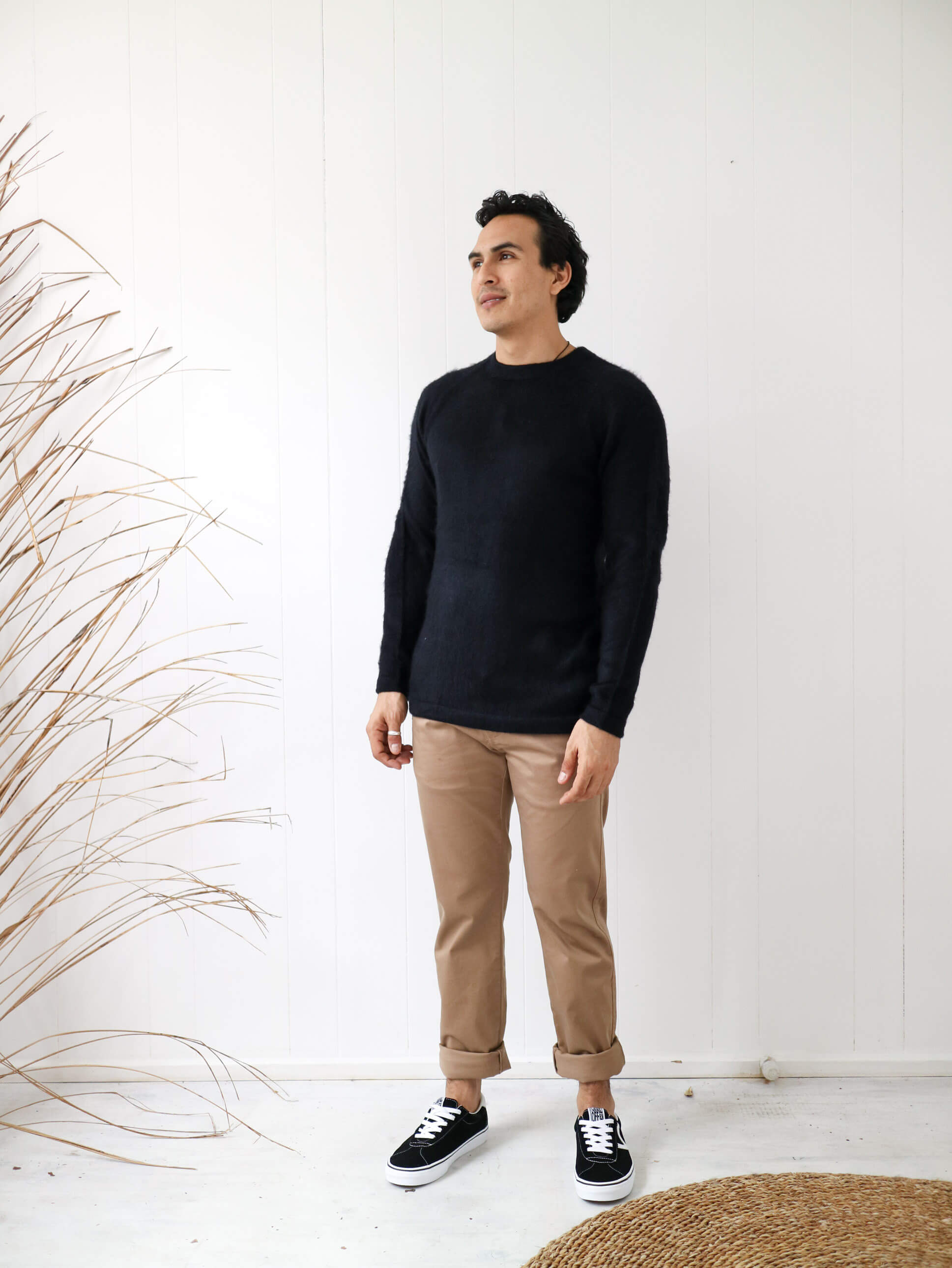ethically made black jumpers for men