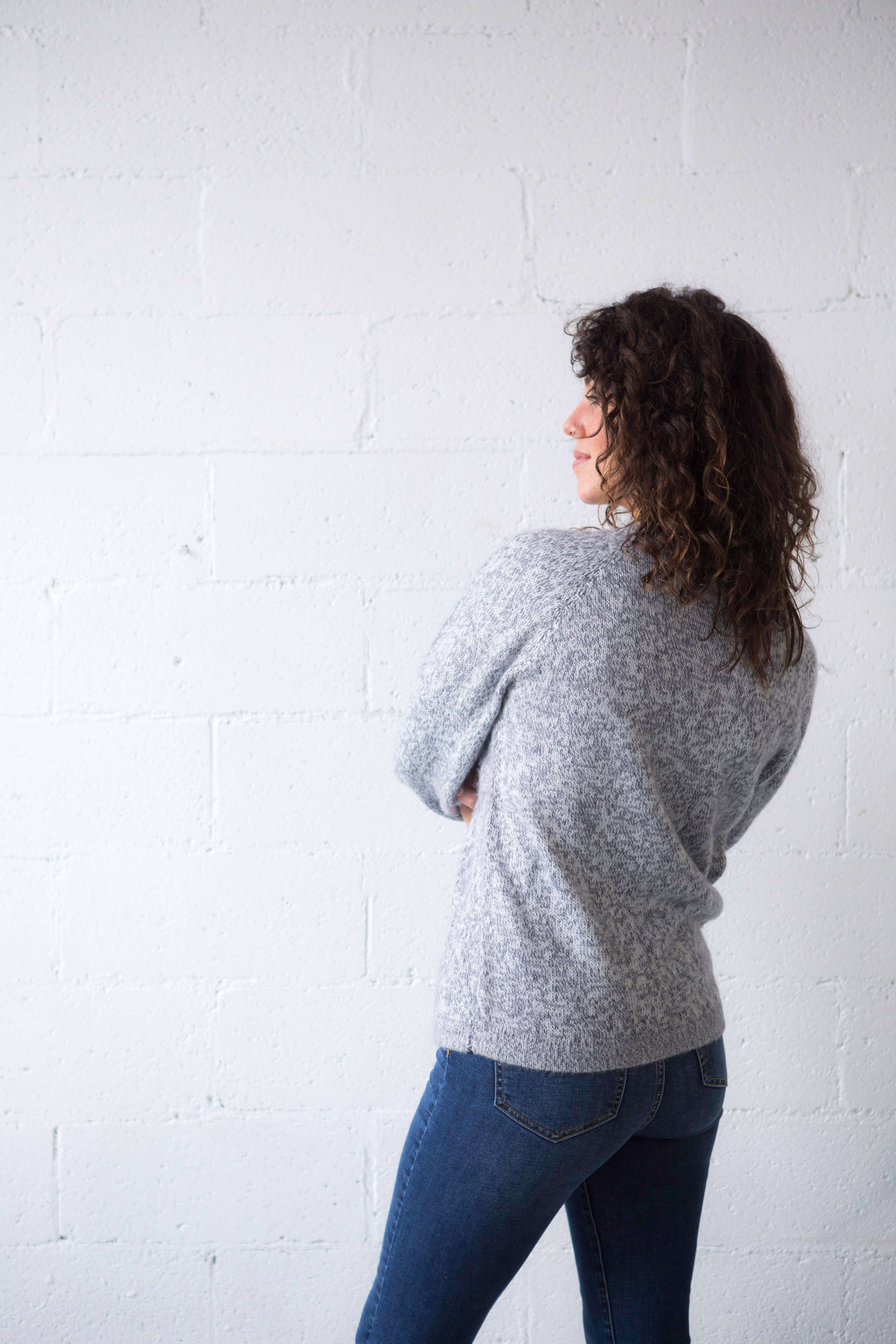 ethically made grey alpaca sweater