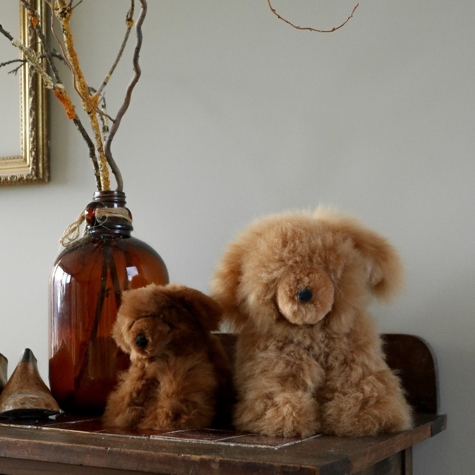 fluffy dog plush toy alpaca fleece#colour_brown