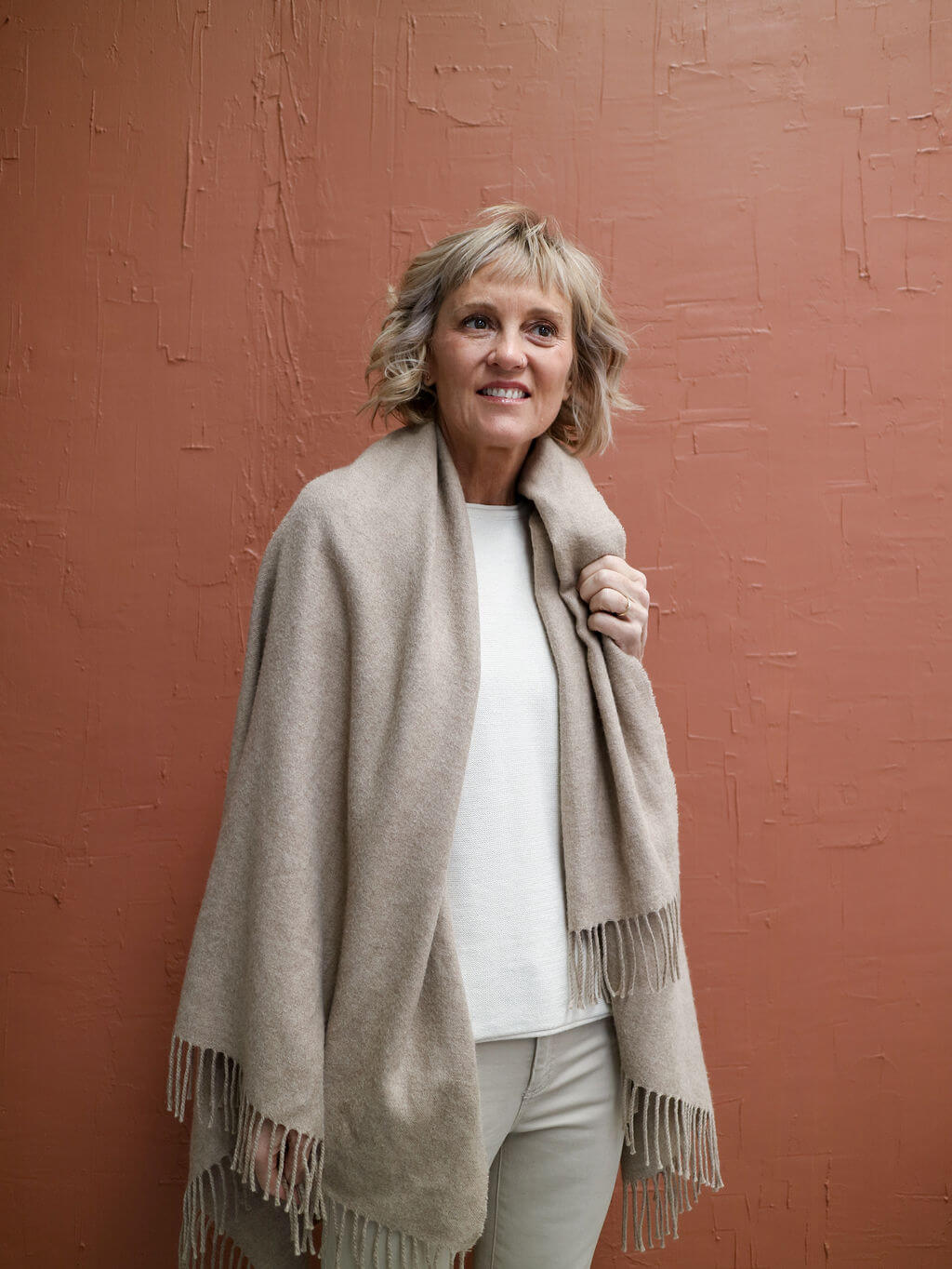 giant alpaca scarf natural