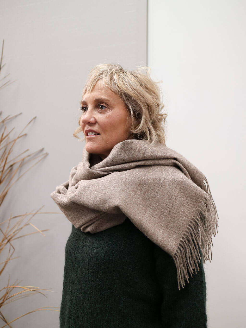 giant alpaca scarf natural colour