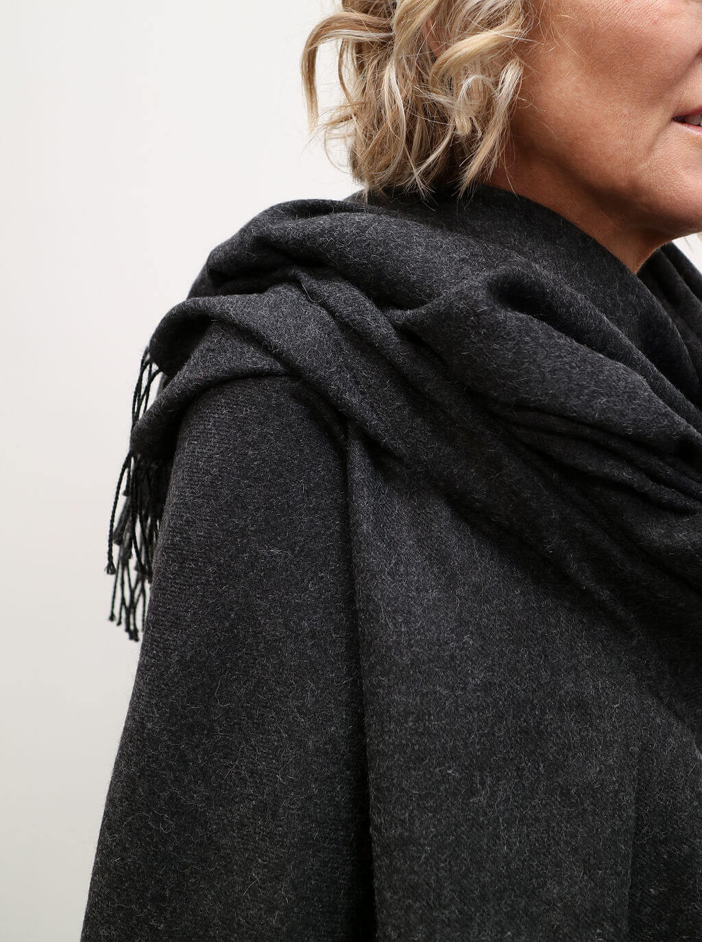 giant scarf charcoal alpaca