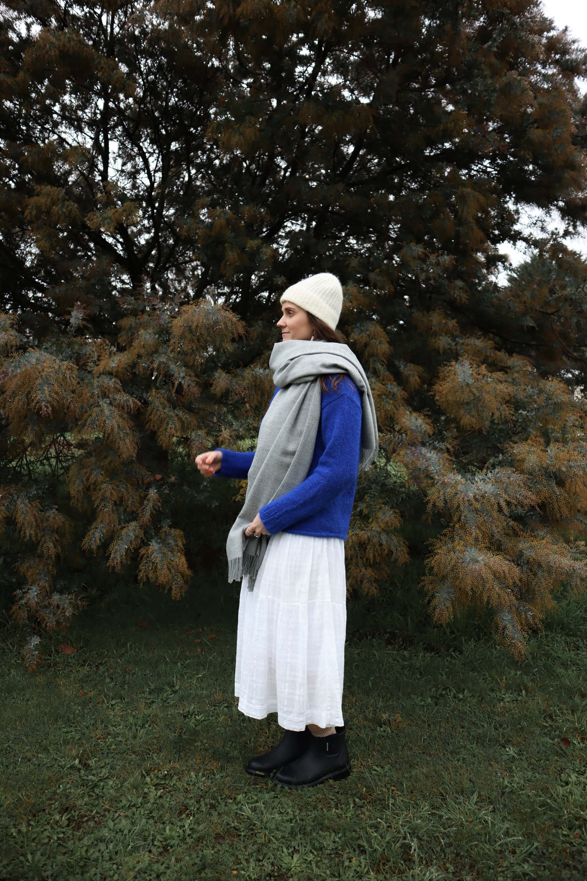 grey giant scarf alpaca