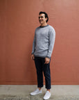 grey pattern alpaca jumper for men