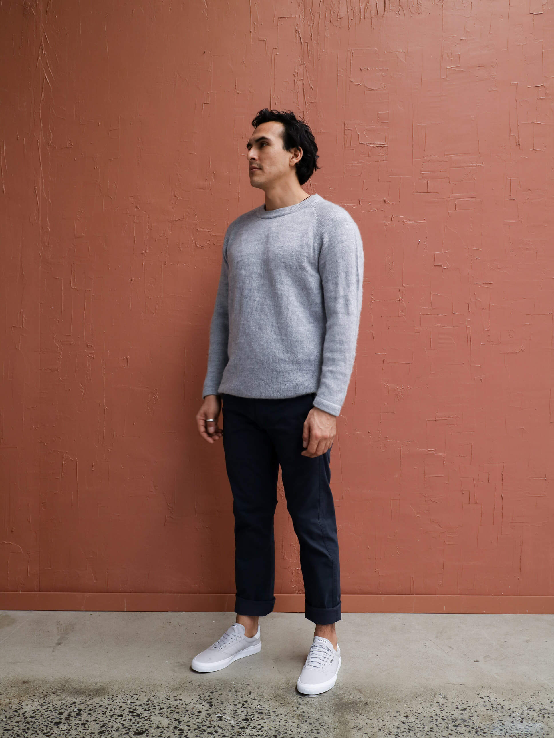 light grey alpaca jumper for men