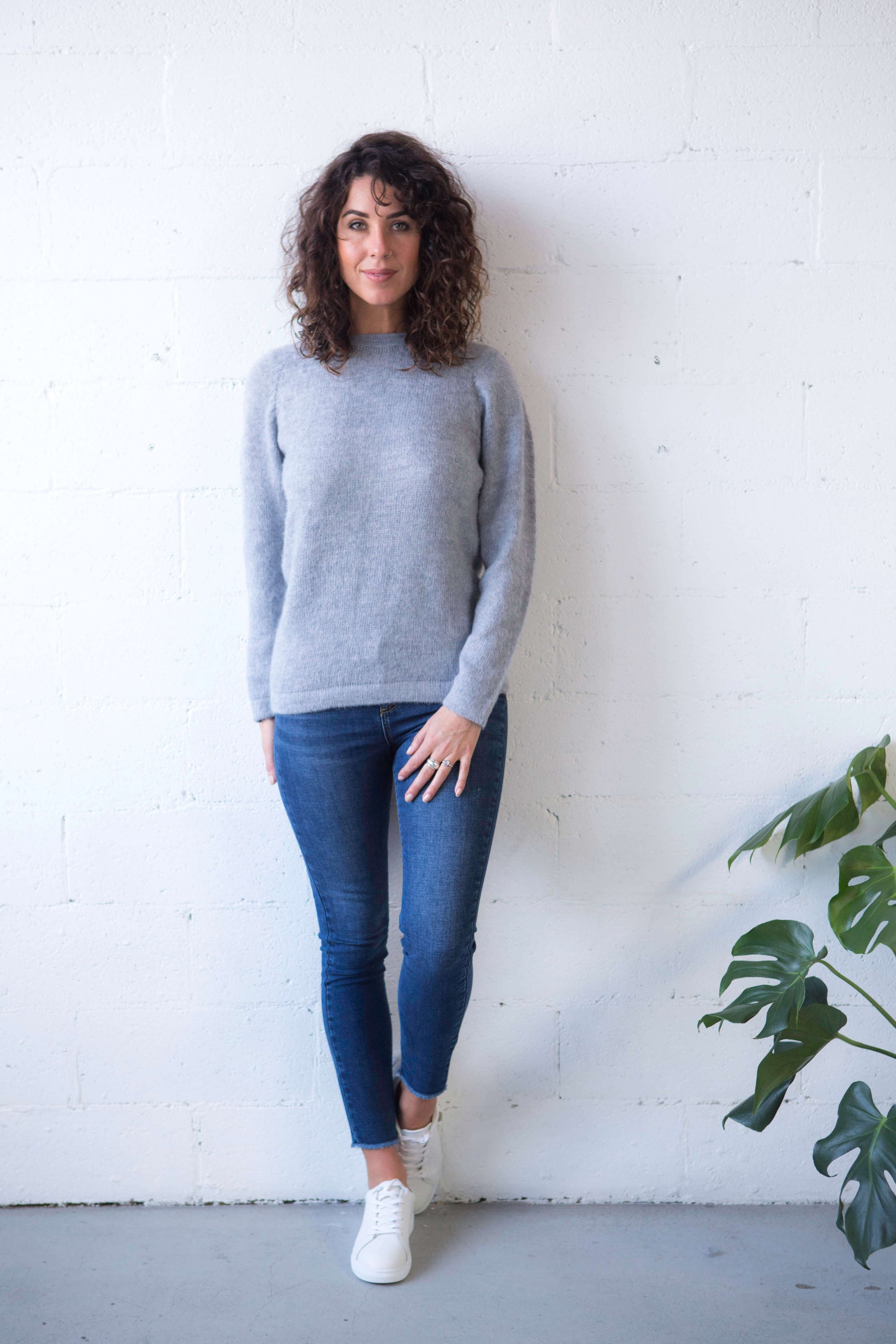 light grey classic jumper for women