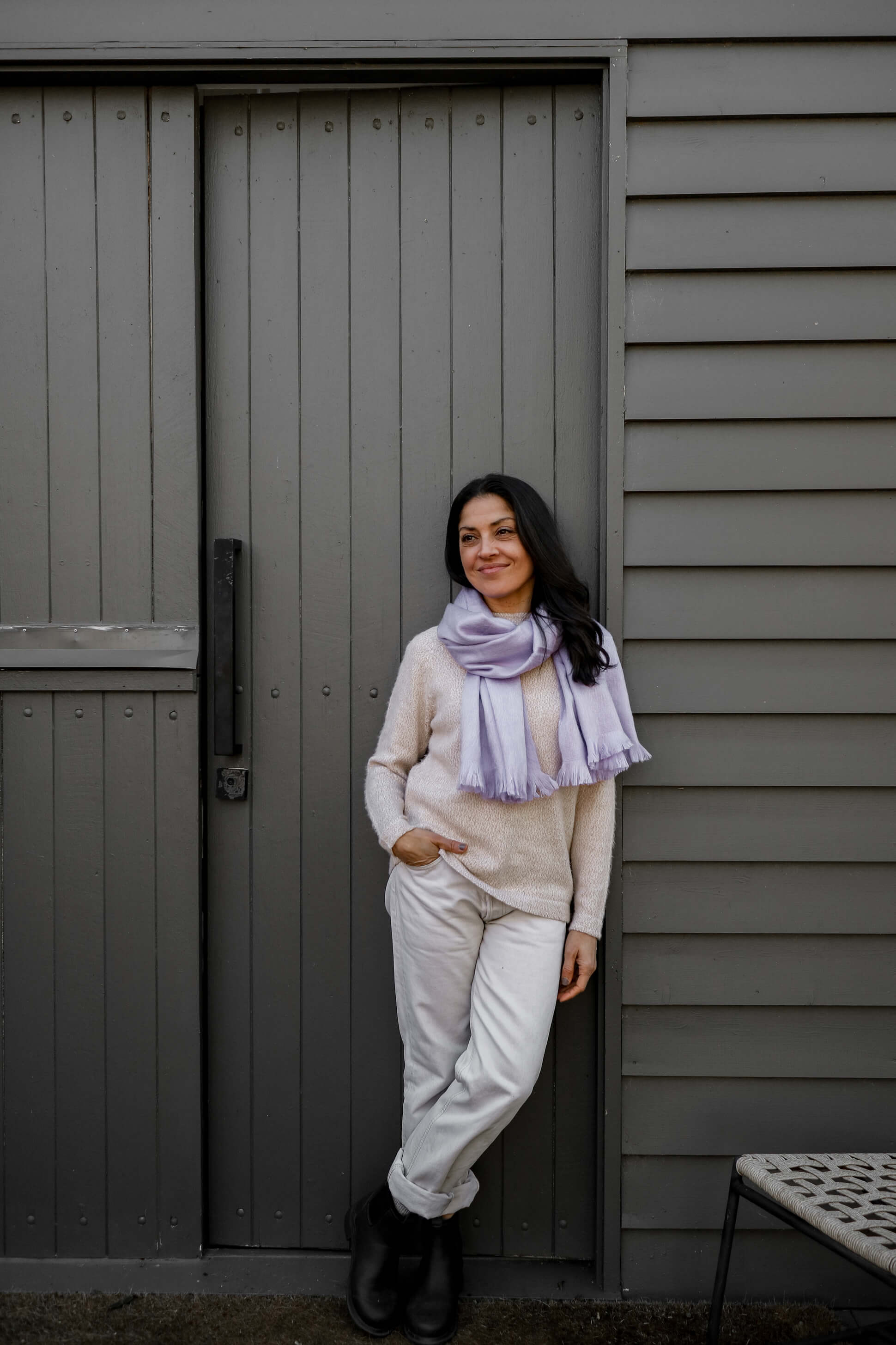 lilac alpaca scarf