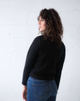 long sleeve alpaca knit top black