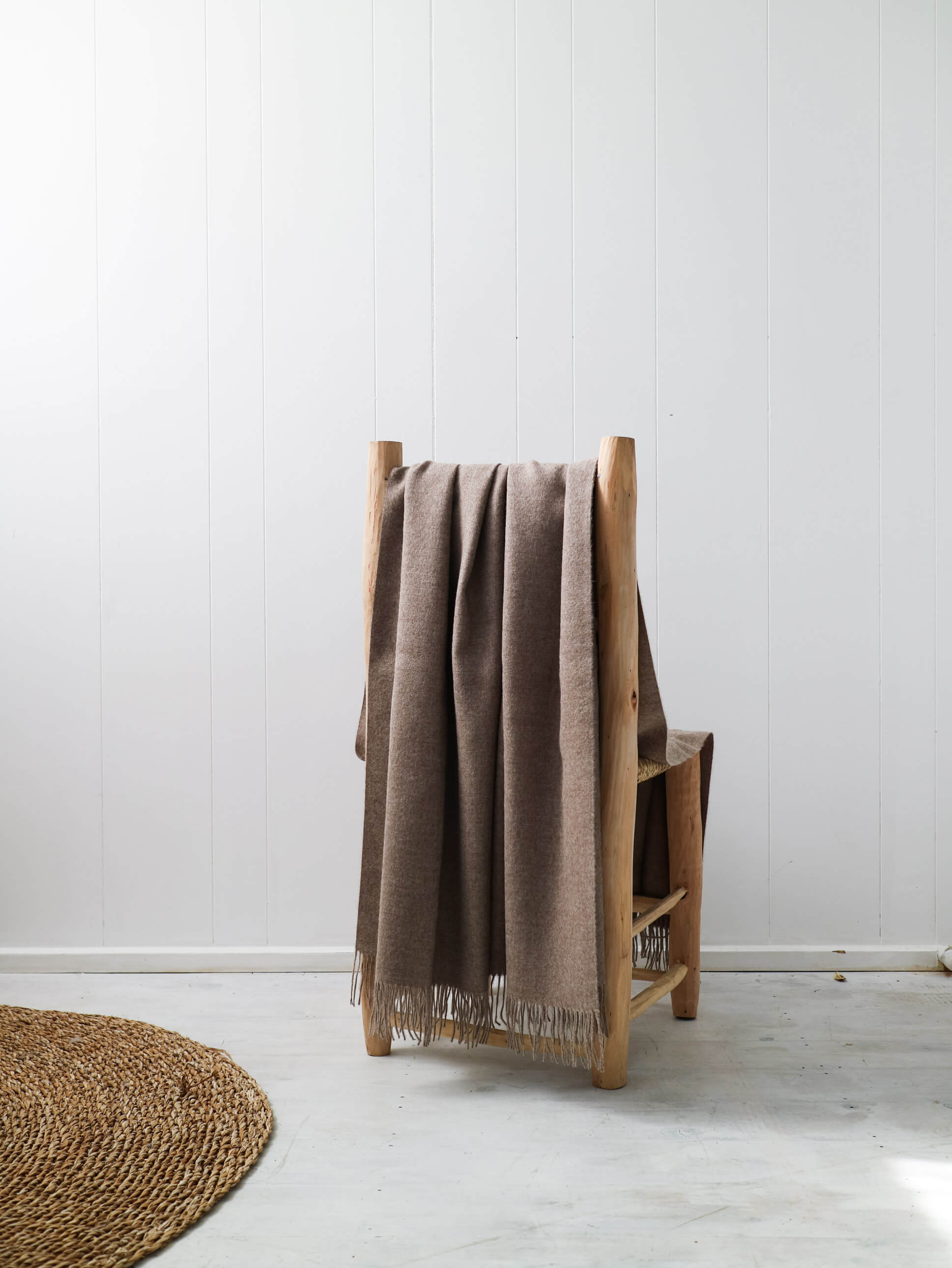 natural coloured baby alpaca throw