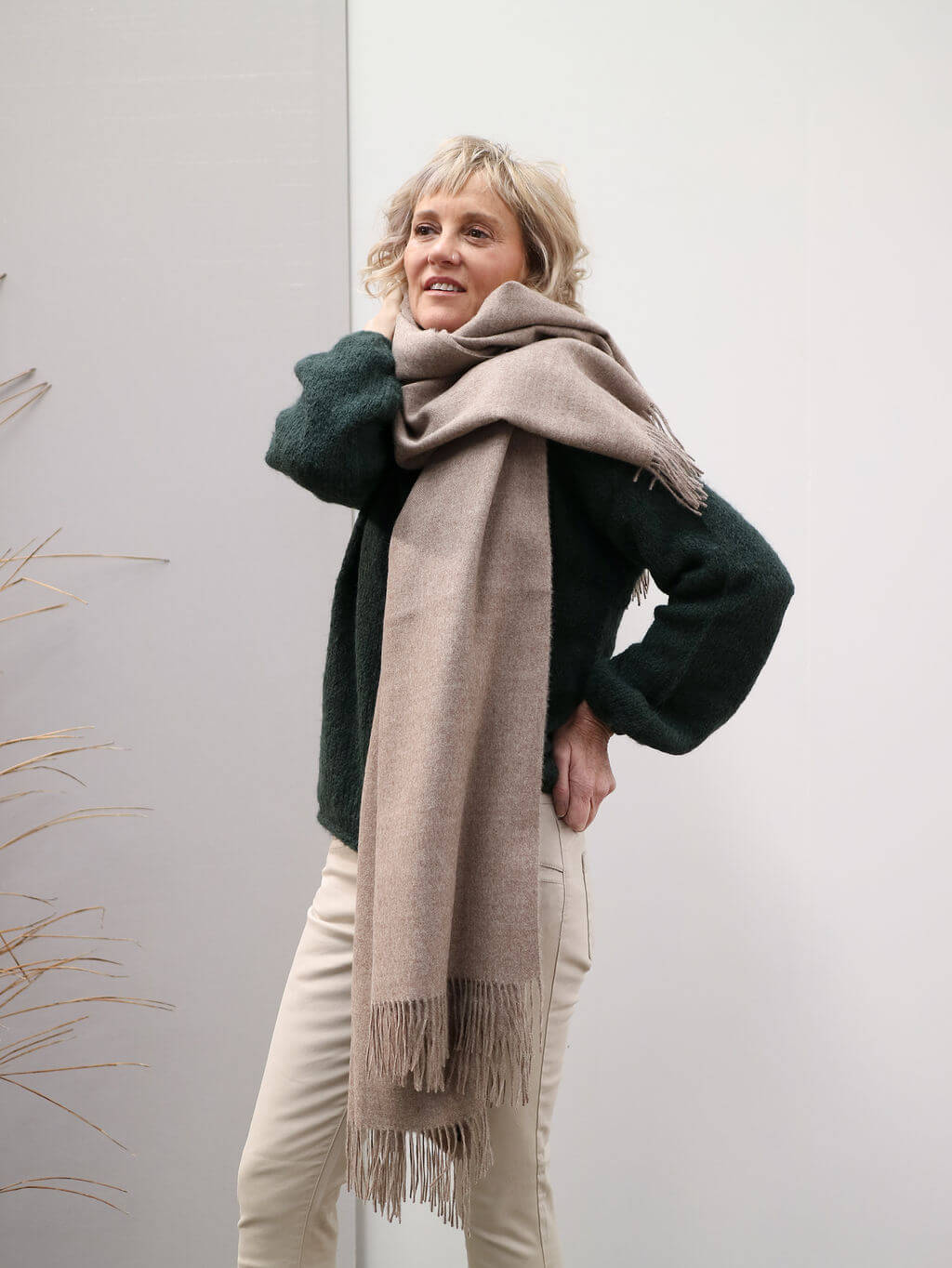 natural coloured giant scarf