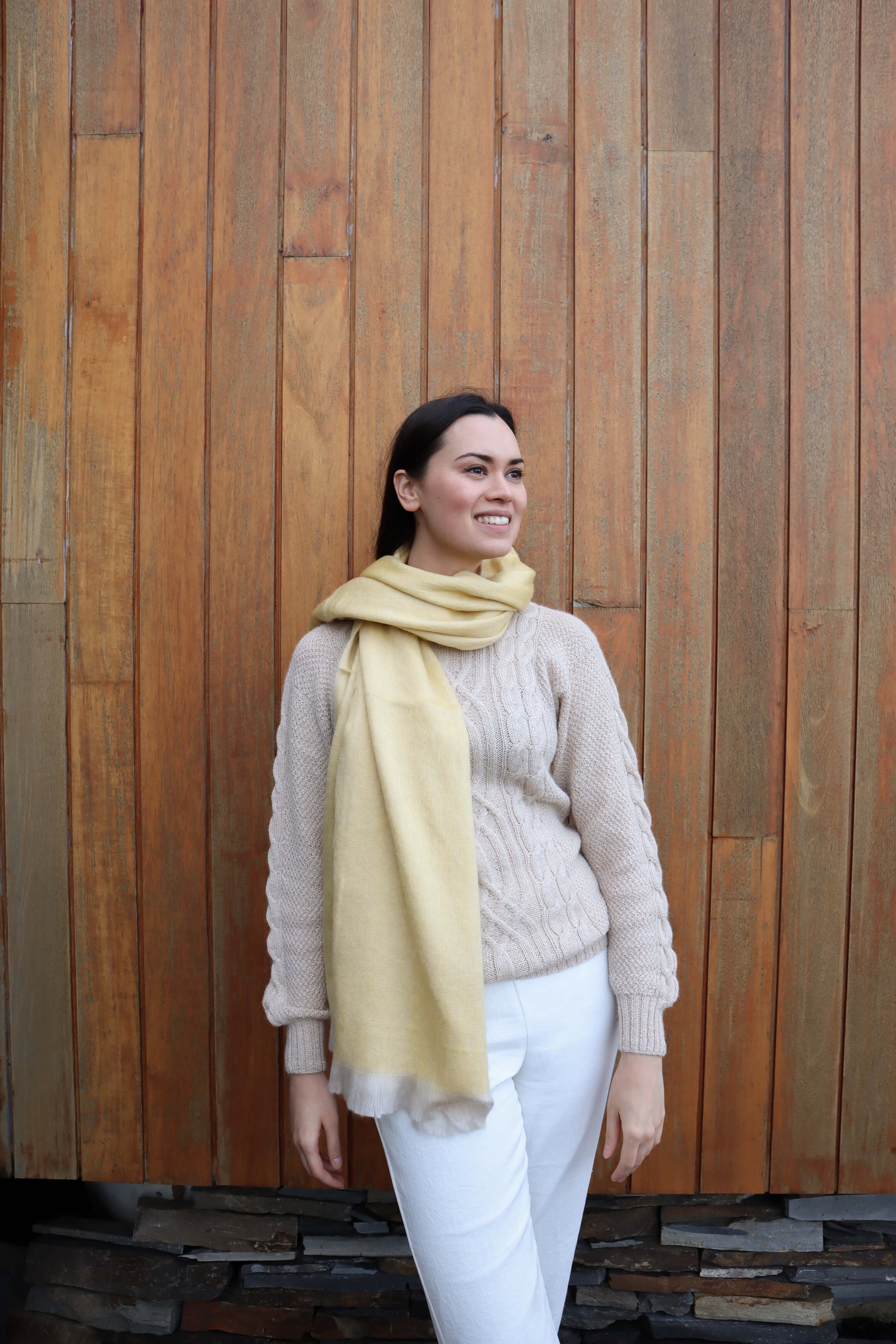 natural fibre yellow scarf australia