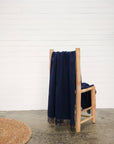 navy alpaca throw