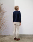 Navy long sleeve alpaca top