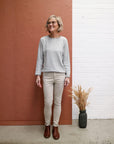 silver long sleeve alpaca top